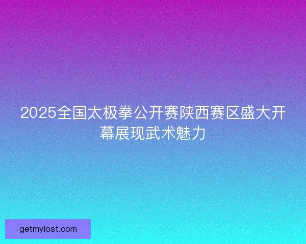 2025全国太极拳公开赛陕西赛区盛大开幕展现武术魅力