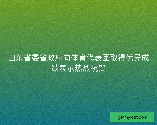 山东省委省政府向体育代表团取得优异成绩表示热烈祝贺